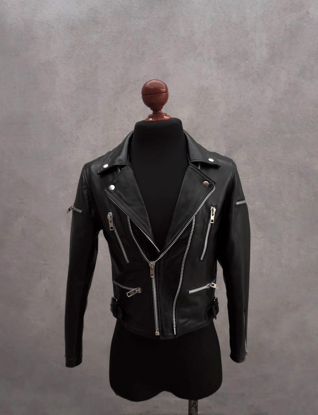 Biker no.12 wide zippers black