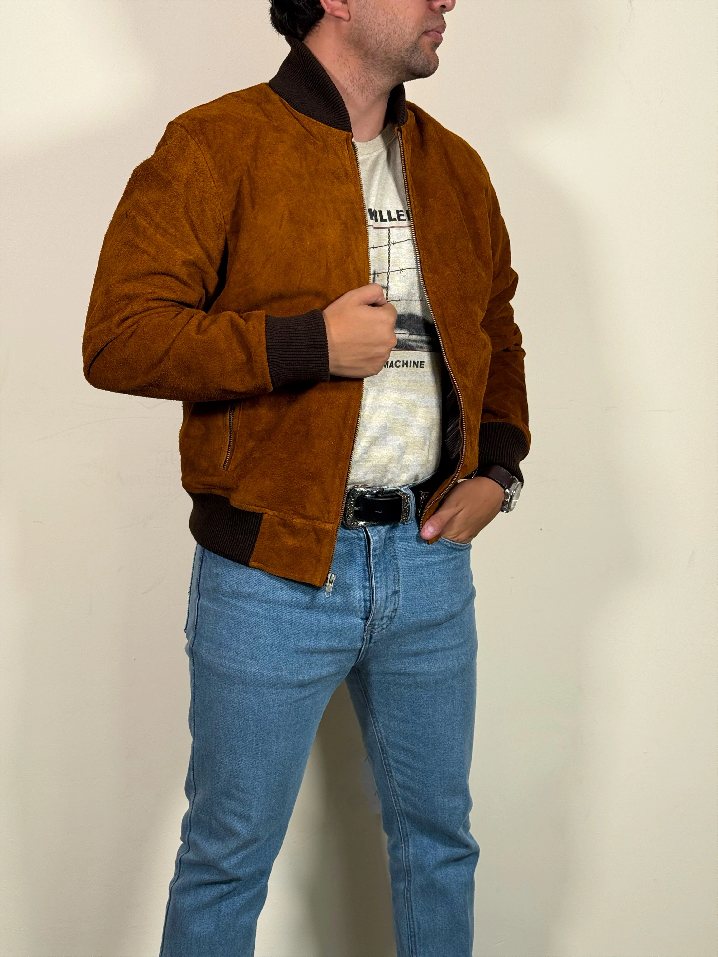 Bomber gamuza camel - Image 10