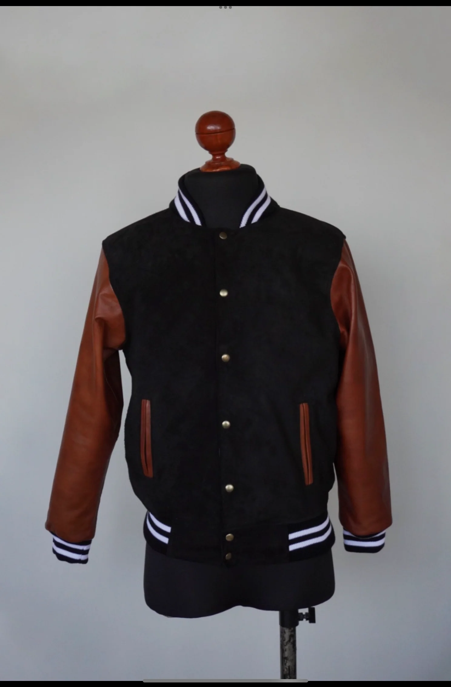 High school bomber black & brown - Image 9