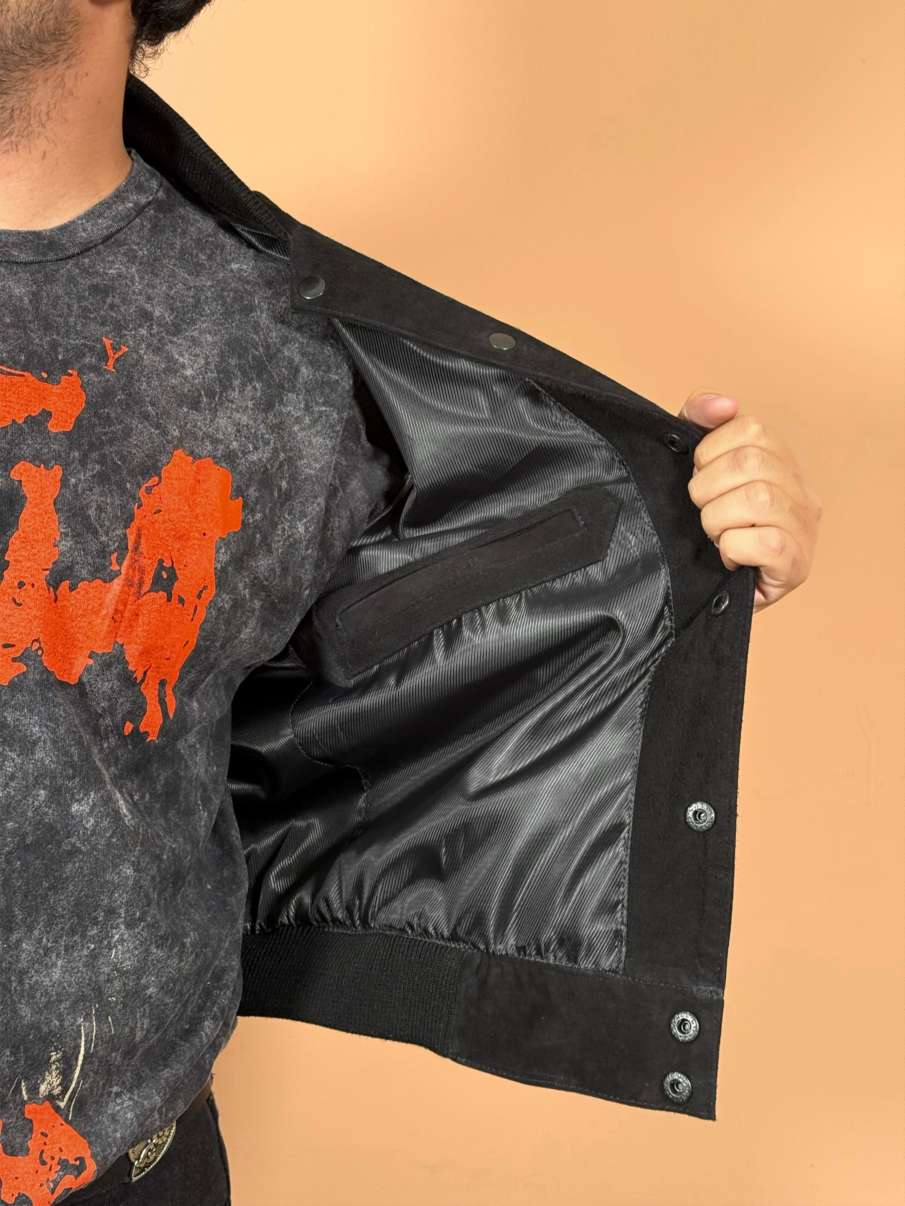 high school bomber velvet black - Image 7