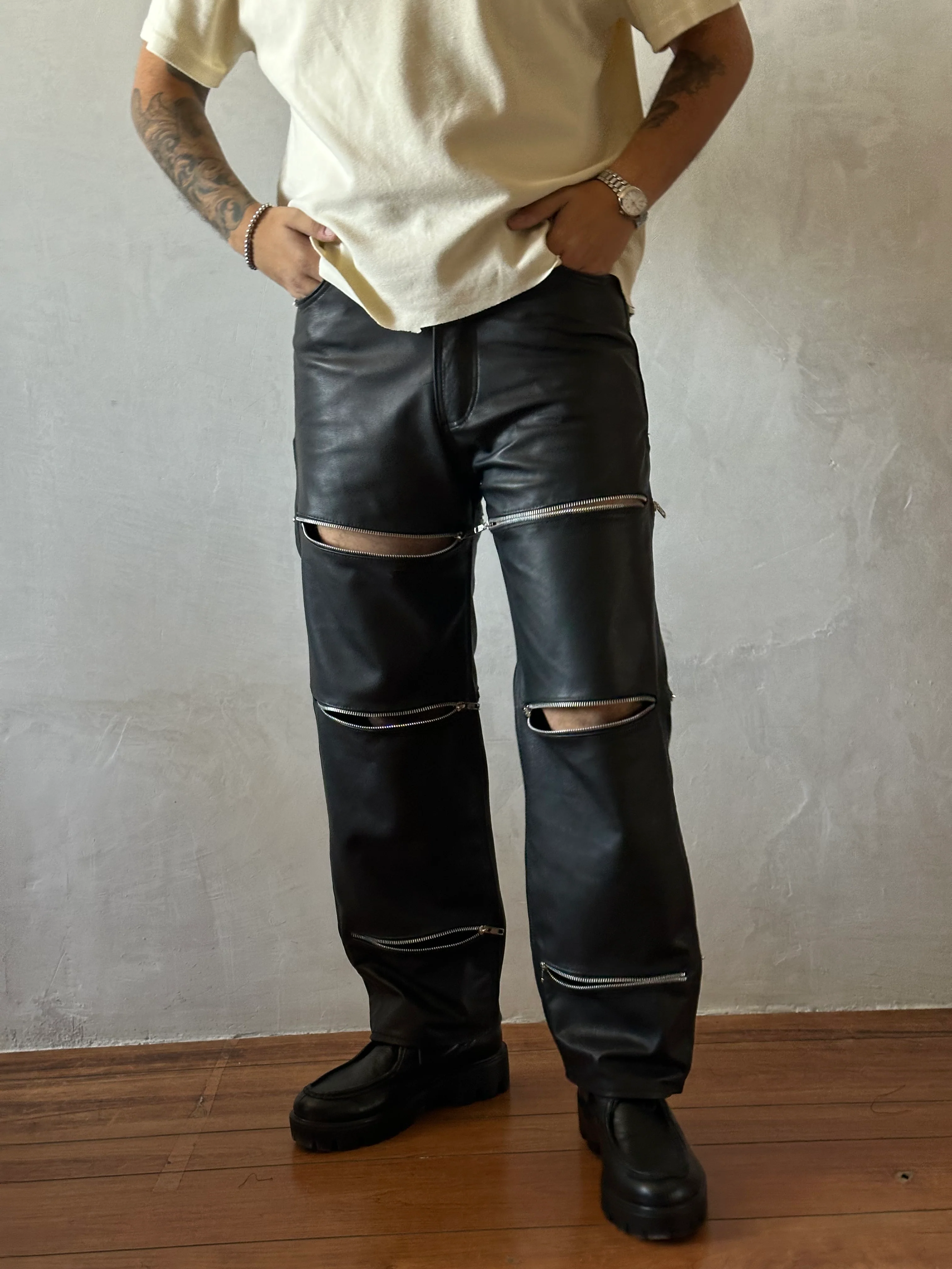 Leather jeans zipper - Image 5